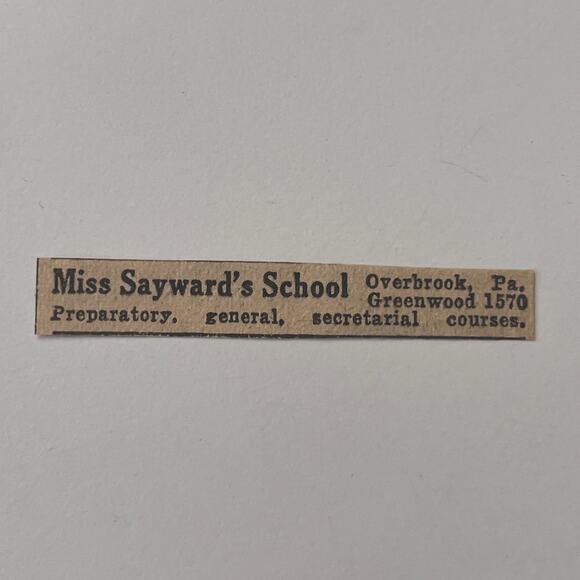 Miss Sayward's School General Overbrook PA 1934 Philadelphia Clipping SAI5-S13 - Picture 1 of 2